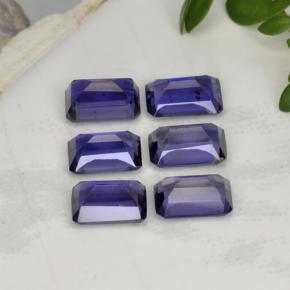 Pedras preciosas de iolita azul natural de 2,97 ct, corte esmeralda, VS