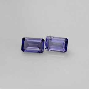 Pedras preciosas de iolita azul natural de  ct, corte esmeralda, VS