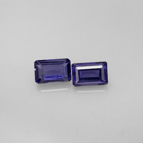 Pedras preciosas de iolita azul natural de  ct, corte esmeralda, VS
