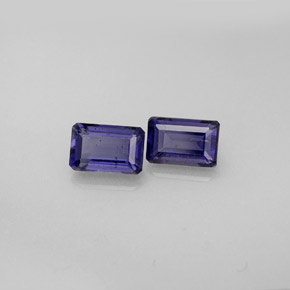 Pedras preciosas de iolita azul natural de  ct, corte esmeralda, VS