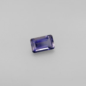 Iolita azul natural 0,50ct, corte esmeralda, VS