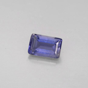 Iolita azul natural 0,49ct, corte esmeralda, VS