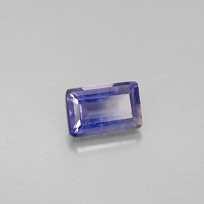 Iolita azul natural 0,49ct, corte esmeralda, VS
