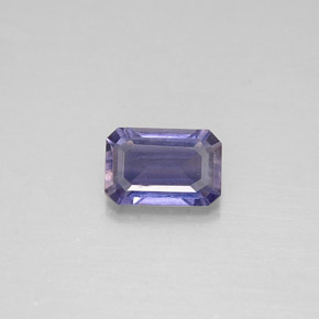 Iolita azul natural 0,43ct, corte esmeralda, VS
