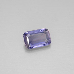 Iolita azul natural 0,43ct, corte esmeralda, VS