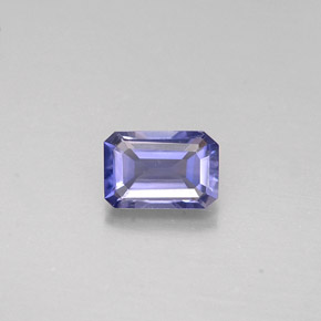 Iolita azul natural 0,45ct, corte esmeralda, VS