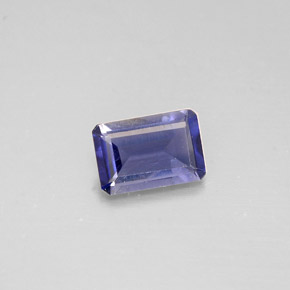 Iolita azul natural 0,42ct, corte esmeralda, VS