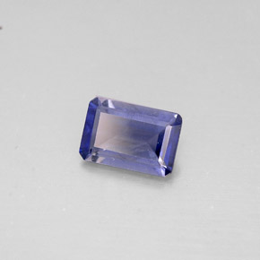 Iolita azul natural 0,42ct, corte esmeralda, VS