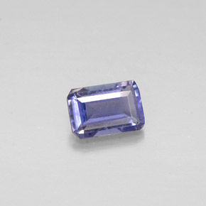 Iolita azul natural 0,46ct, corte esmeralda, VS