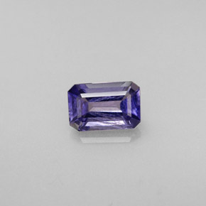Iolita azul natural 0,48ct, corte esmeralda, VS