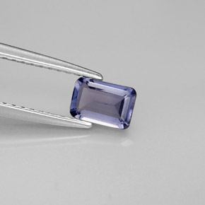 Iolita azul natural 0,45ct, corte esmeralda, VS