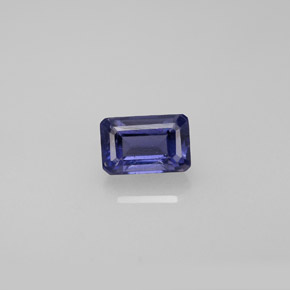 Iolita azul natural 0,57ct, corte esmeralda, VS