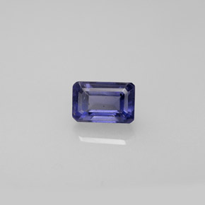 Iolita azul natural 0,57ct, corte esmeralda, VS