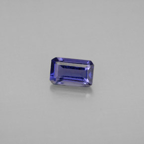 Iolita azul natural 0,50ct, corte esmeralda, VS