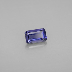 Iolita azul natural 0,50ct, corte esmeralda, VS