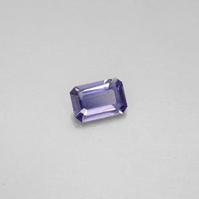 Iolita azul natural 0,40ct, corte esmeralda, VS