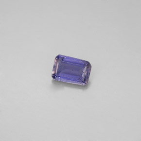 Iolita azul natural 0,44ct, corte esmeralda, VS