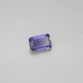 Iolita azul natural 0,44ct, corte esmeralda, VS
