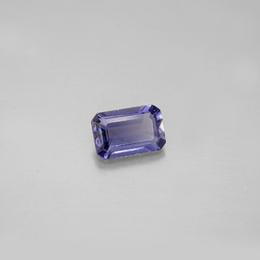 Iolita azul natural 0,44ct, corte esmeralda, VS