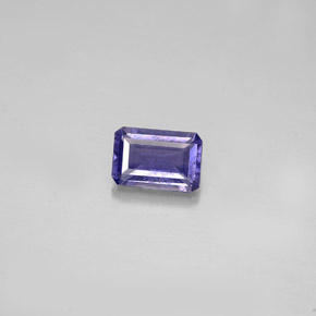 Iolita azul natural 0,50ct, corte esmeralda, VS