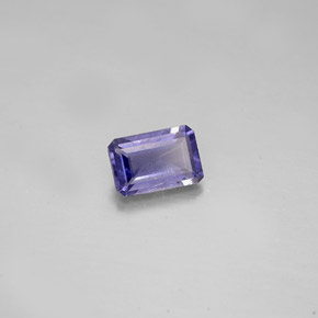 Iolita azul natural 0,50ct, corte esmeralda, VS