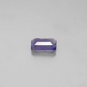 Iolita azul natural 0,50ct, corte esmeralda, VS