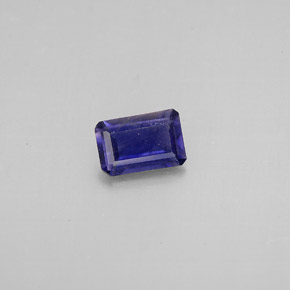 Iolita azul natural 0,36ct, corte esmeralda, VS