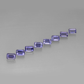 Pedras preciosas de iolita azul natural de  ct, corte esmeralda, VVS-VS