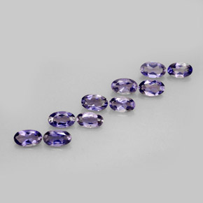 Pedras preciosas de iolita azul natural de  ct, corte oval, VS