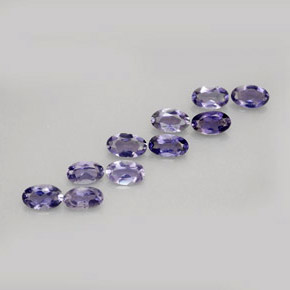 Pedras preciosas de iolita azul natural de  ct, corte oval, VS