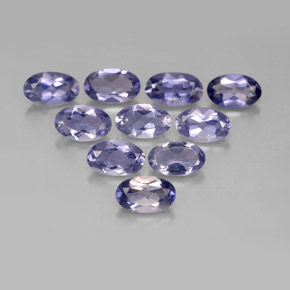 Pedras preciosas de iolita azul natural de  ct, corte oval, VS