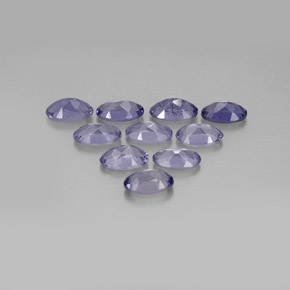 Pedras preciosas de iolita azul natural de  ct, corte oval, VS