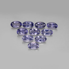Pedras preciosas de iolita azul natural de  ct, corte oval, VS