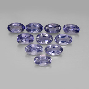 Pedras preciosas de iolita azul natural de  ct, corte oval, VS