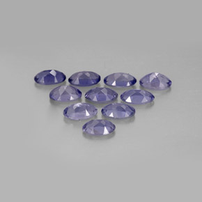 Pedras preciosas de iolita azul natural de  ct, corte oval, VS