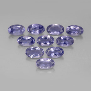 Pedras preciosas de iolita azul natural de  ct, corte oval, VS