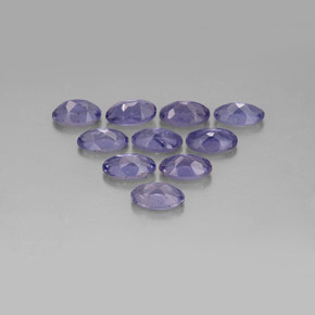 Pedras preciosas de iolita azul natural de  ct, corte oval, VS