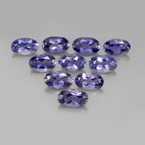 Pedras preciosas de iolita azul natural de  ct, corte oval, VS