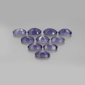 Pedras preciosas de iolita azul natural de  ct, corte oval, VS