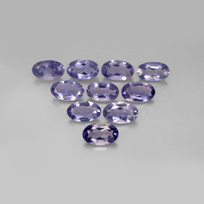 Pedras preciosas de iolita azul natural de  ct, corte oval, VS