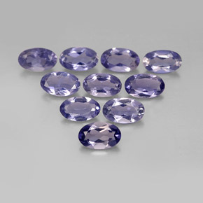Pedras preciosas de iolita azul natural de  ct, corte oval, VS