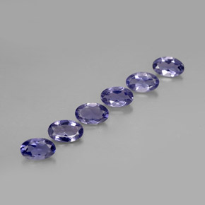 Pedras preciosas de iolita azul natural de  ct, corte oval, VS