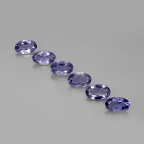 Pedras preciosas de iolita azul natural de  ct, corte oval, VS