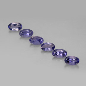 Pedras preciosas de iolita azul natural de  ct, corte oval, VS