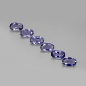Pedras preciosas de iolita azul natural de  ct, corte oval, VS