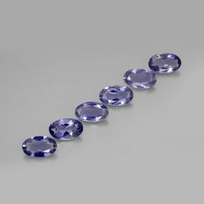 Pedras preciosas de iolita azul natural de  ct, corte oval, VS