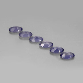 Pedras preciosas de iolita azul natural de  ct, corte oval, VS