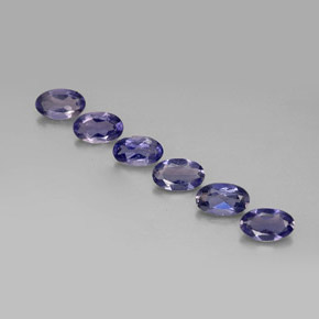 Pedras preciosas de iolita azul natural de  ct, corte oval, VS