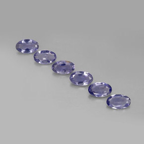 Pedras preciosas de iolita azul natural de  ct, corte oval, VS