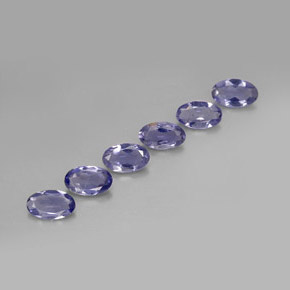 Pedras preciosas de iolita azul natural de  ct, corte oval, VS